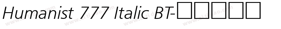 Humanist 777 Italic BT字体转换